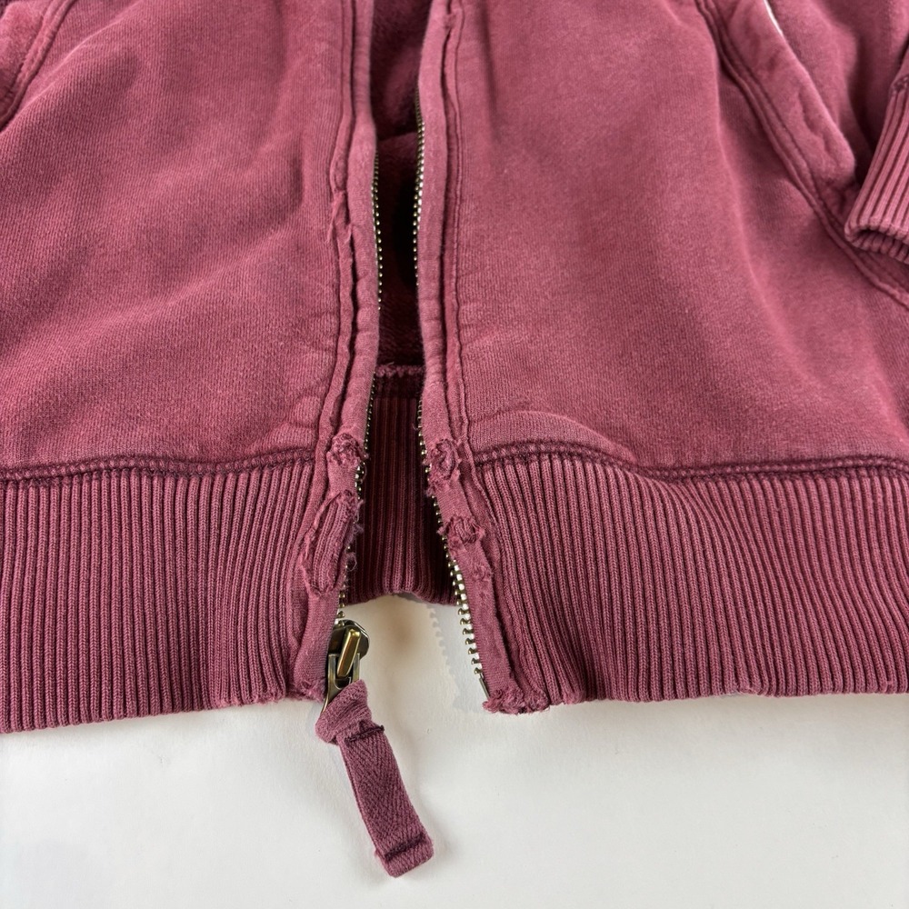 Old Navy Mens XL Maroon Basic Issue Distressed MB-550 Full Zip Hoodie VTG Heavy - Picture 4 of 14